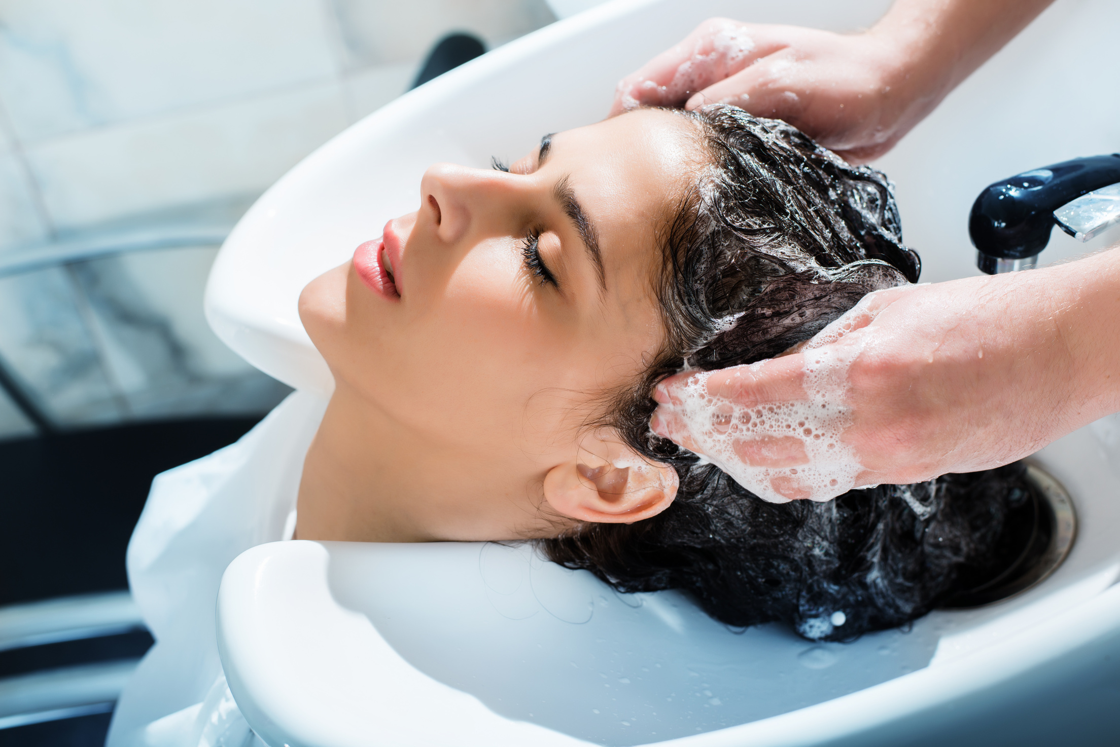 Washing Hair in Hair Salon